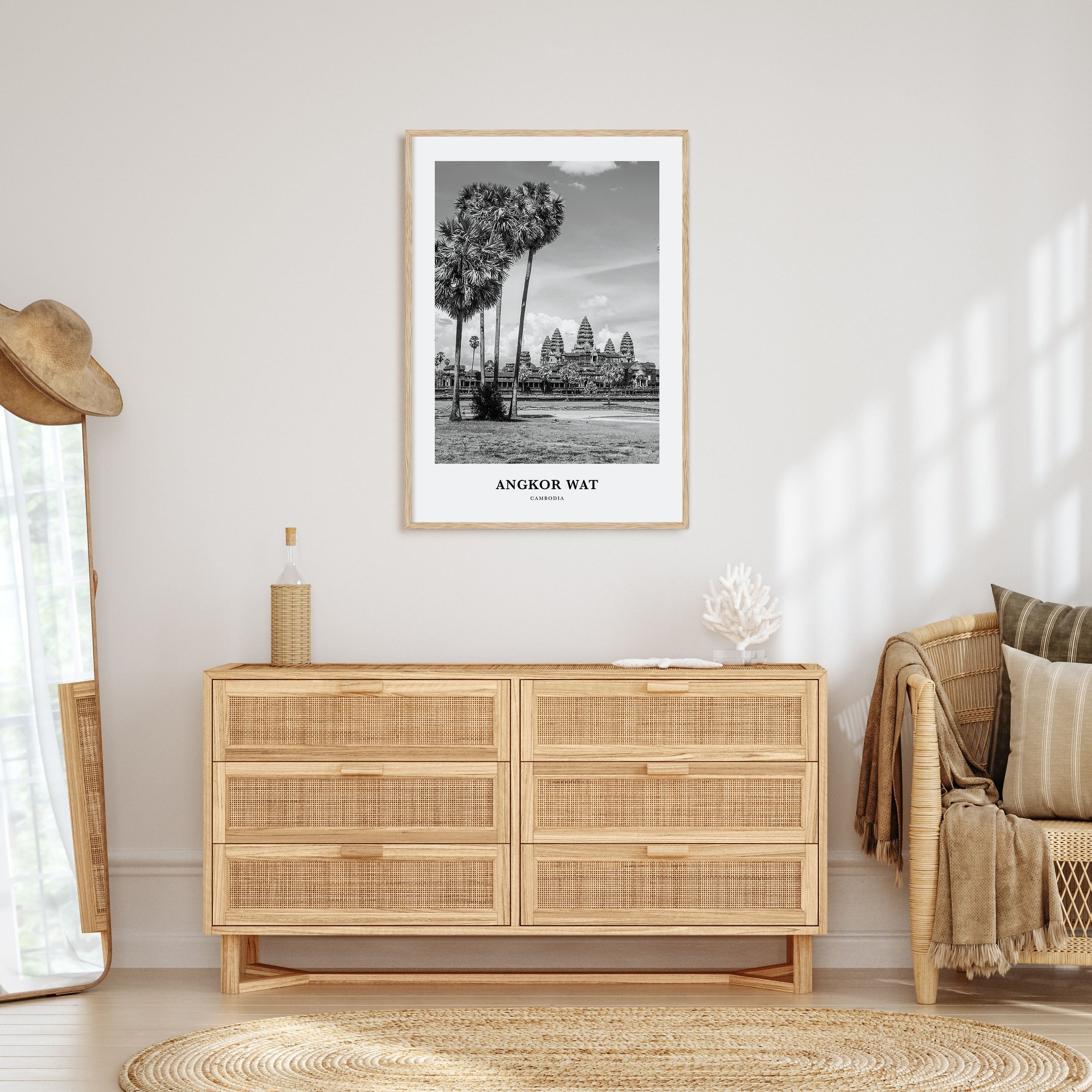 Angkor Wat Portrait B&W Poster