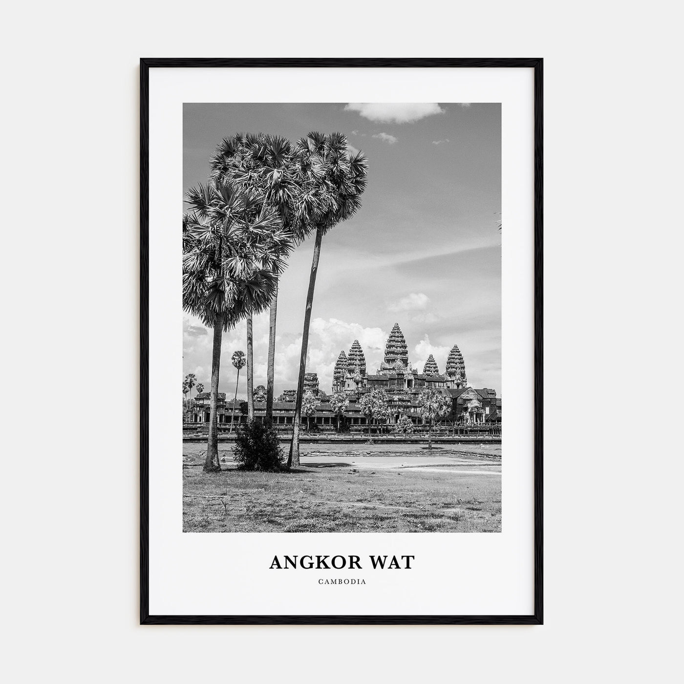Angkor Wat Portrait B&W Poster