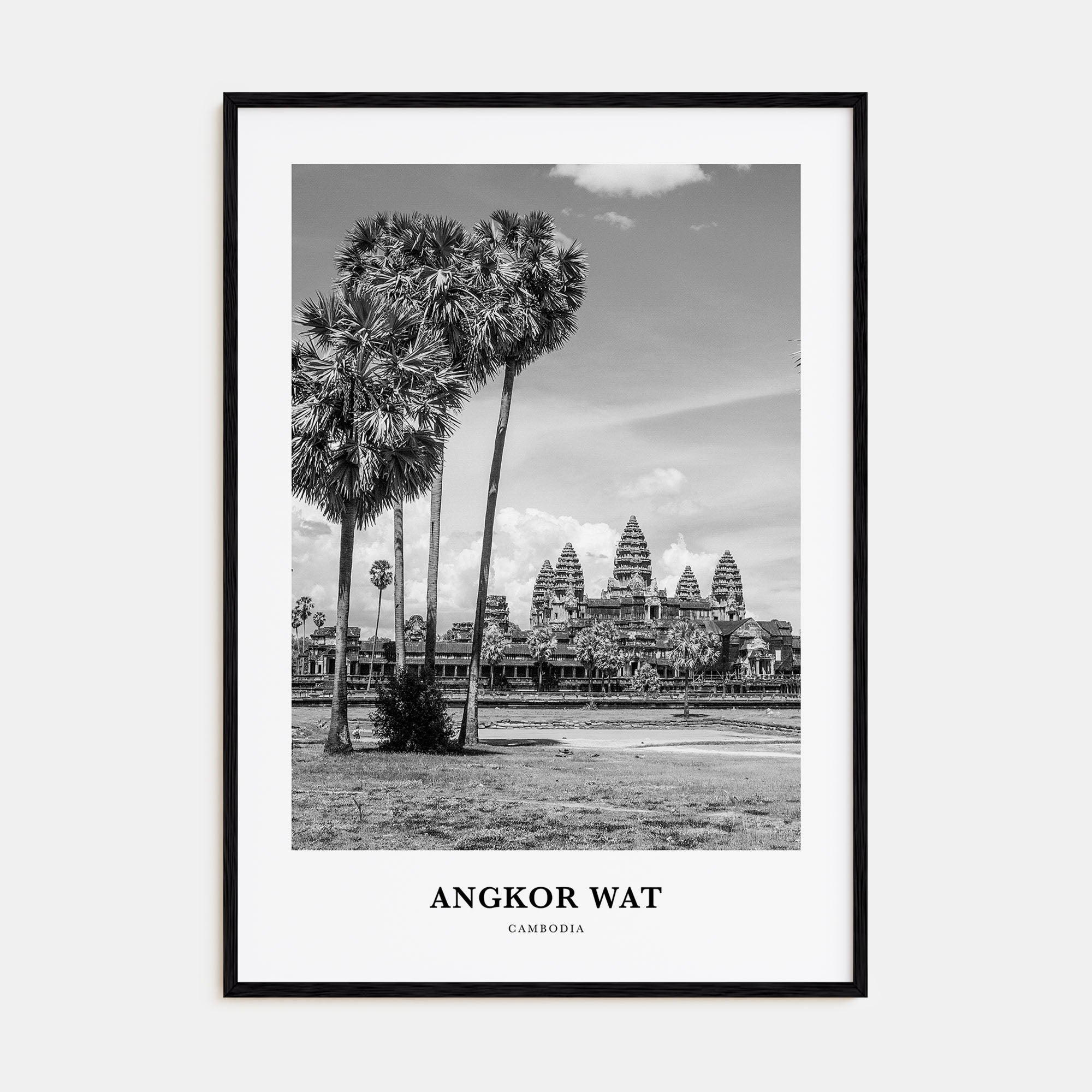 Angkor Wat Portrait B&W Poster