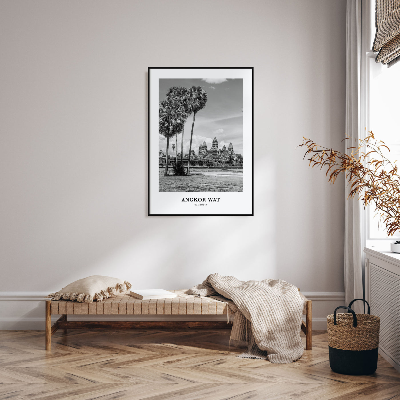 Angkor Wat Portrait B&W Poster