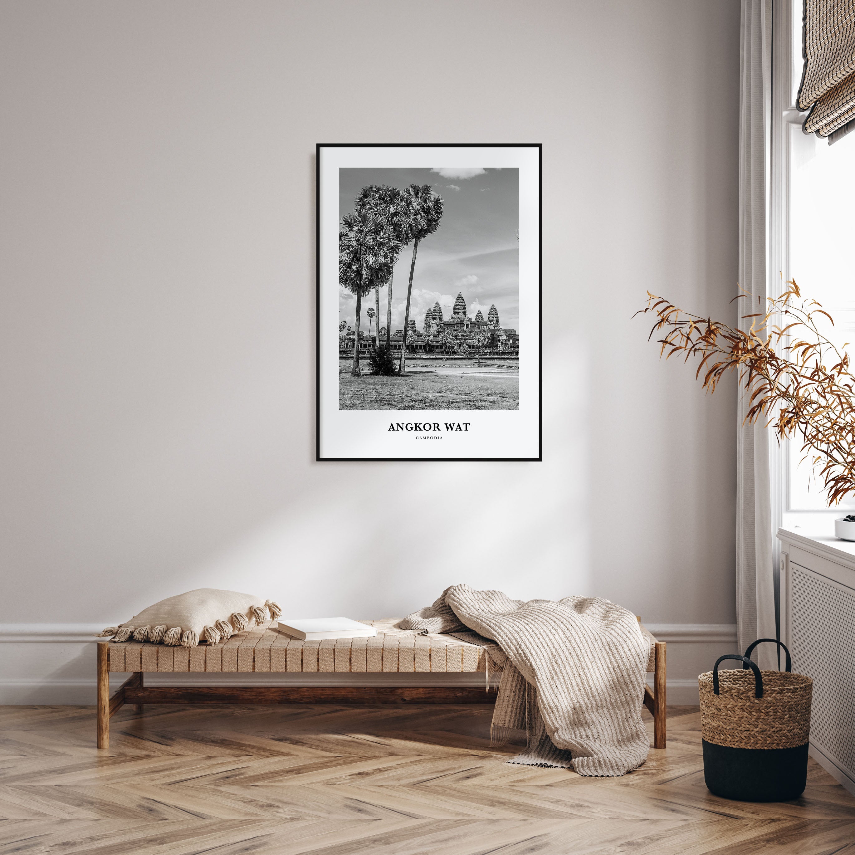 Angkor Wat Portrait B&W Poster