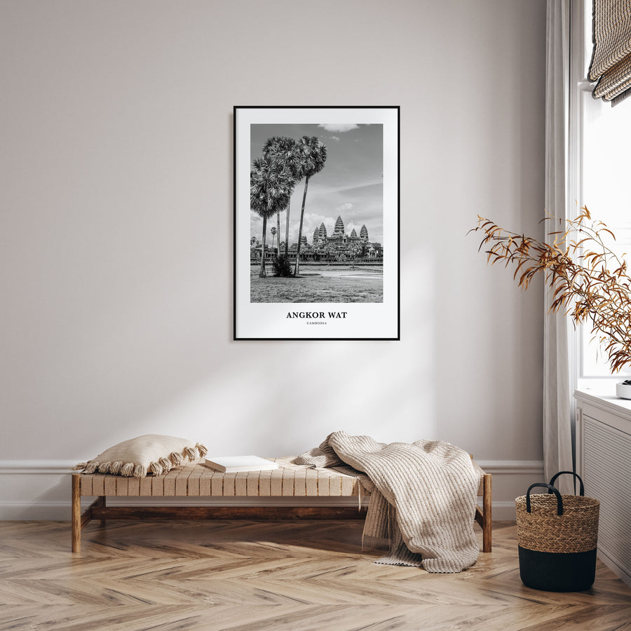 Angkor Wat Portrait B&W Poster