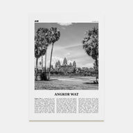 Angkor Wat Travel B&W Poster