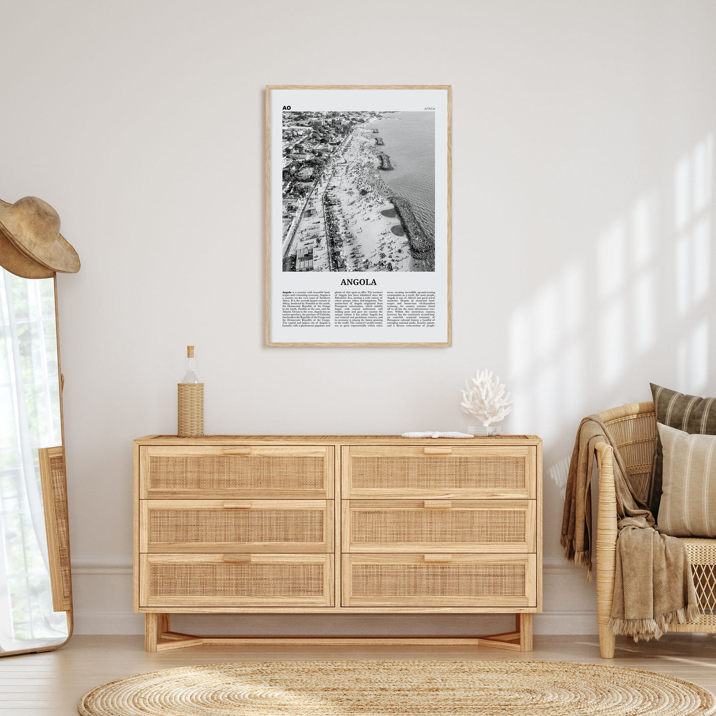 Angola Travel B&W Poster