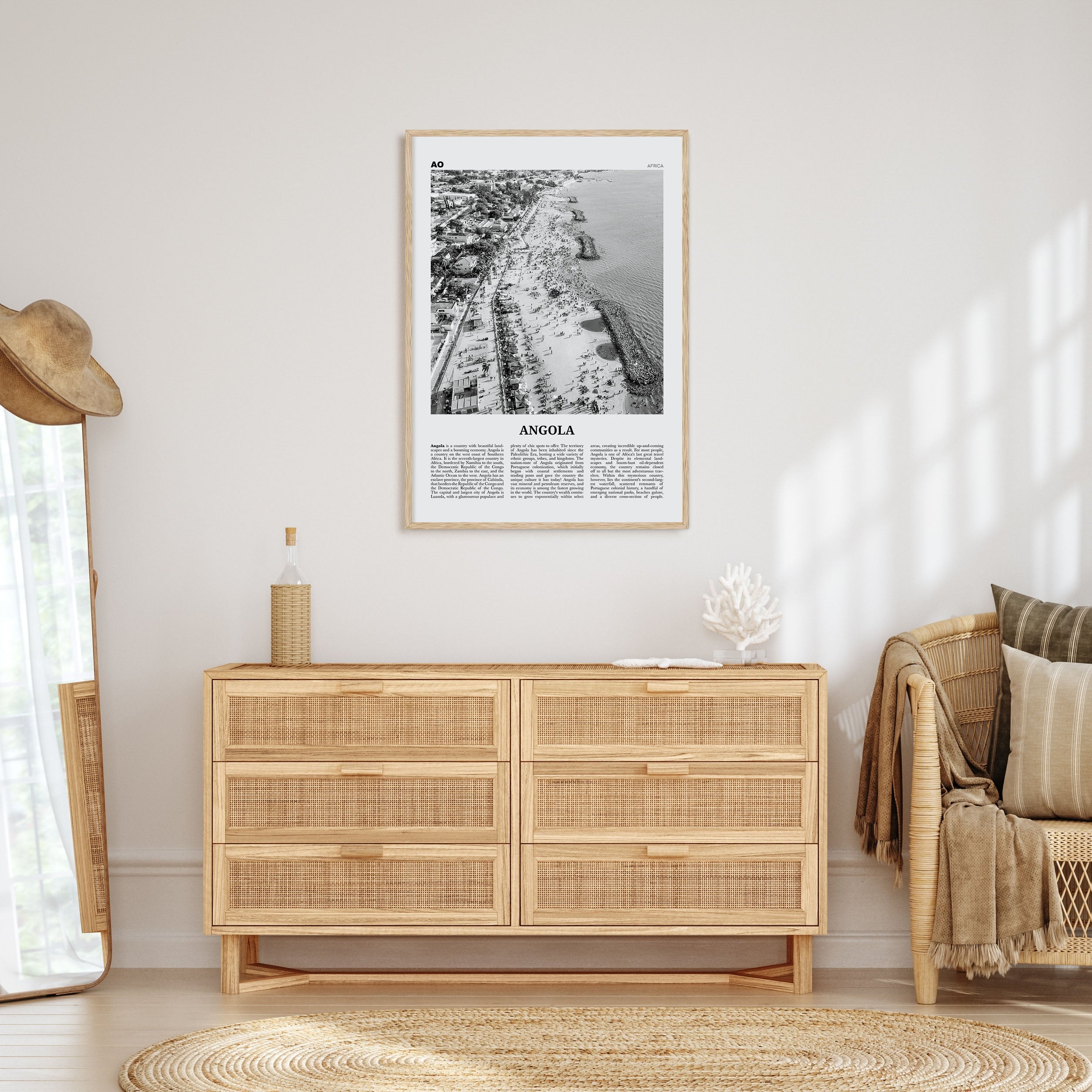 Angola Travel B&W Poster