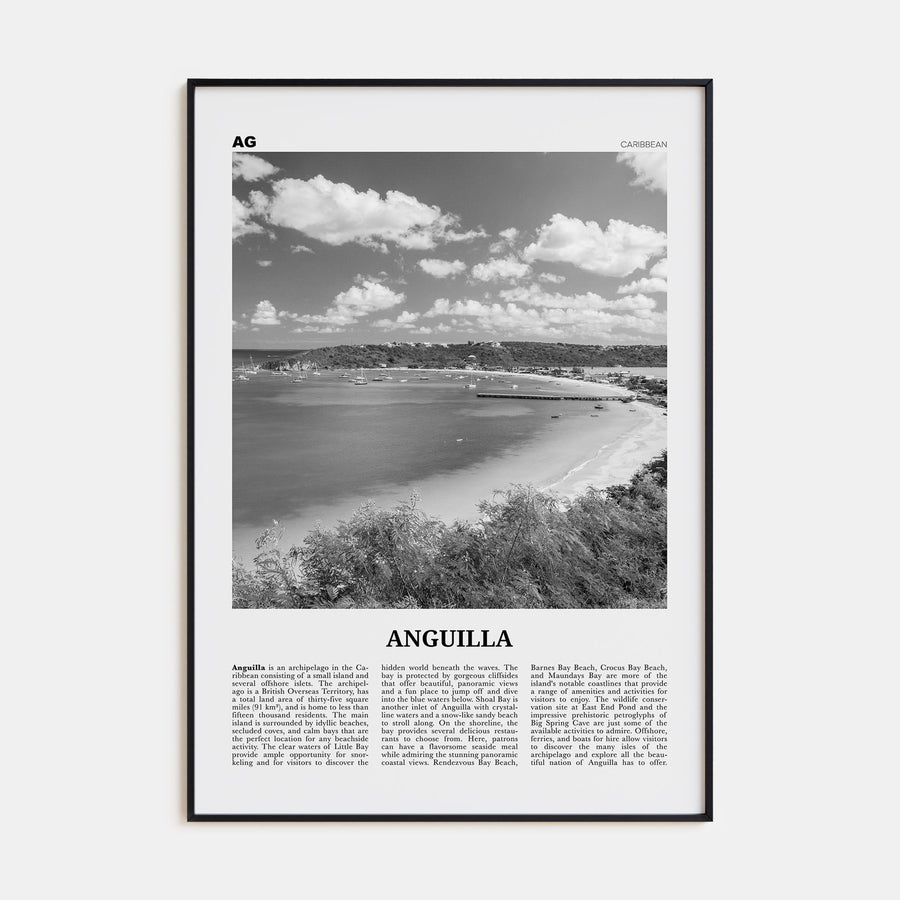 Anguilla Travel B&W Poster