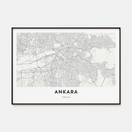Ankara Map Landscape Poster