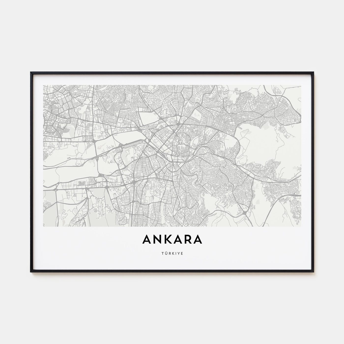 Ankara Map Landscape Poster