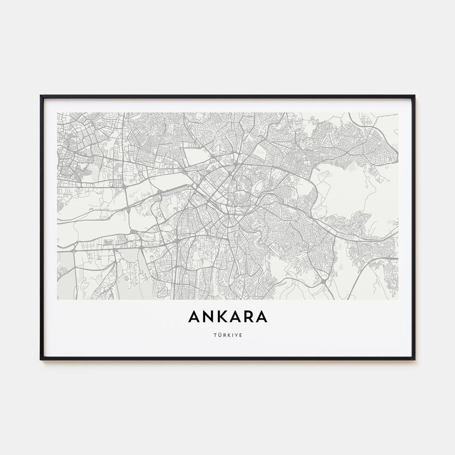 Ankara Map Landscape Poster