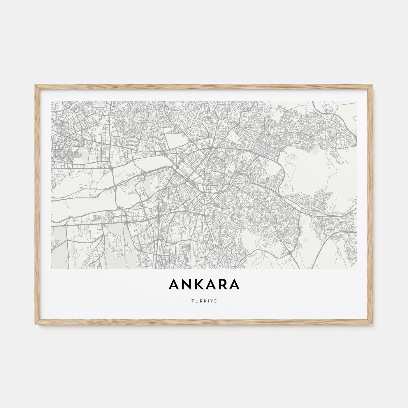 Ankara Map Landscape Poster