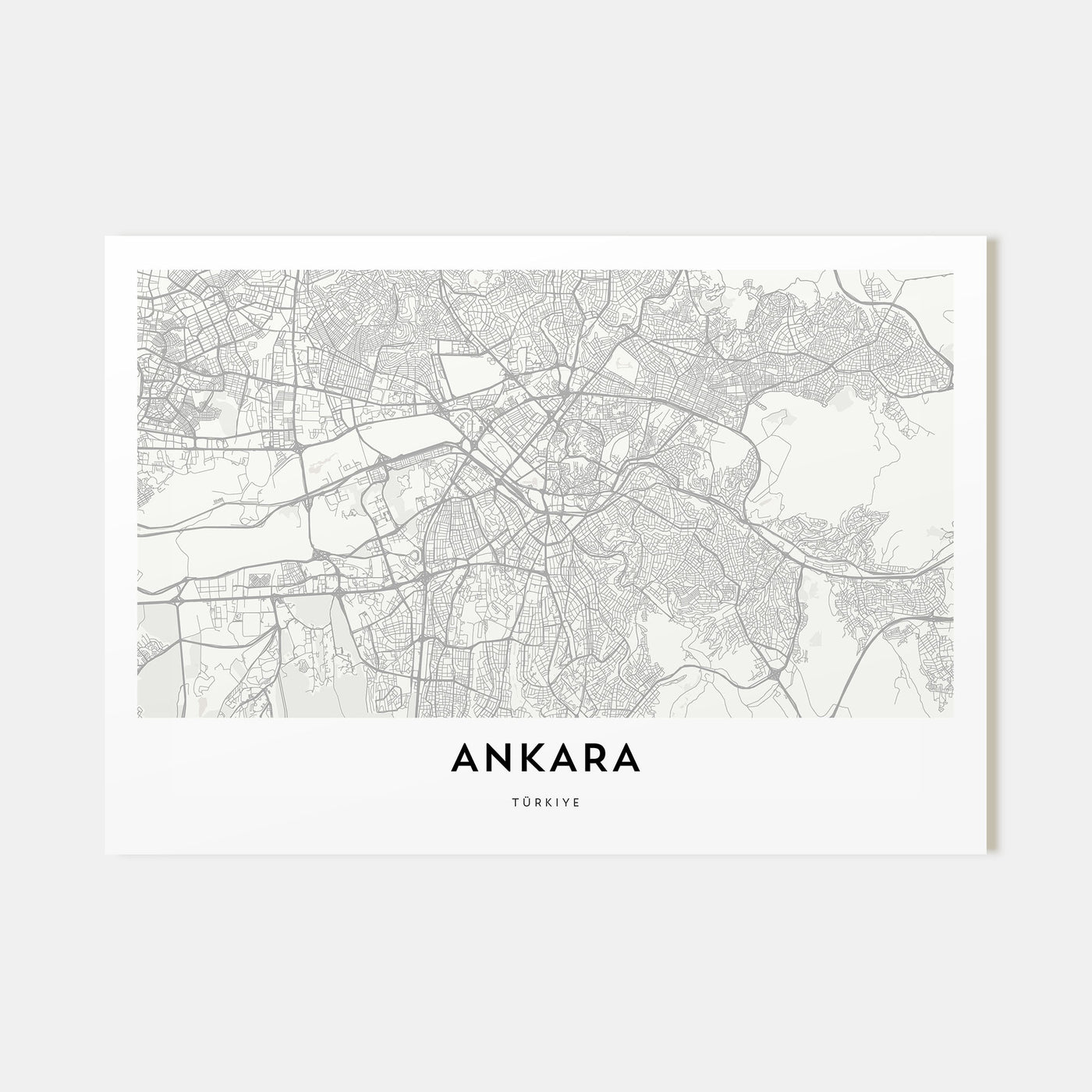 Ankara Map Landscape Poster
