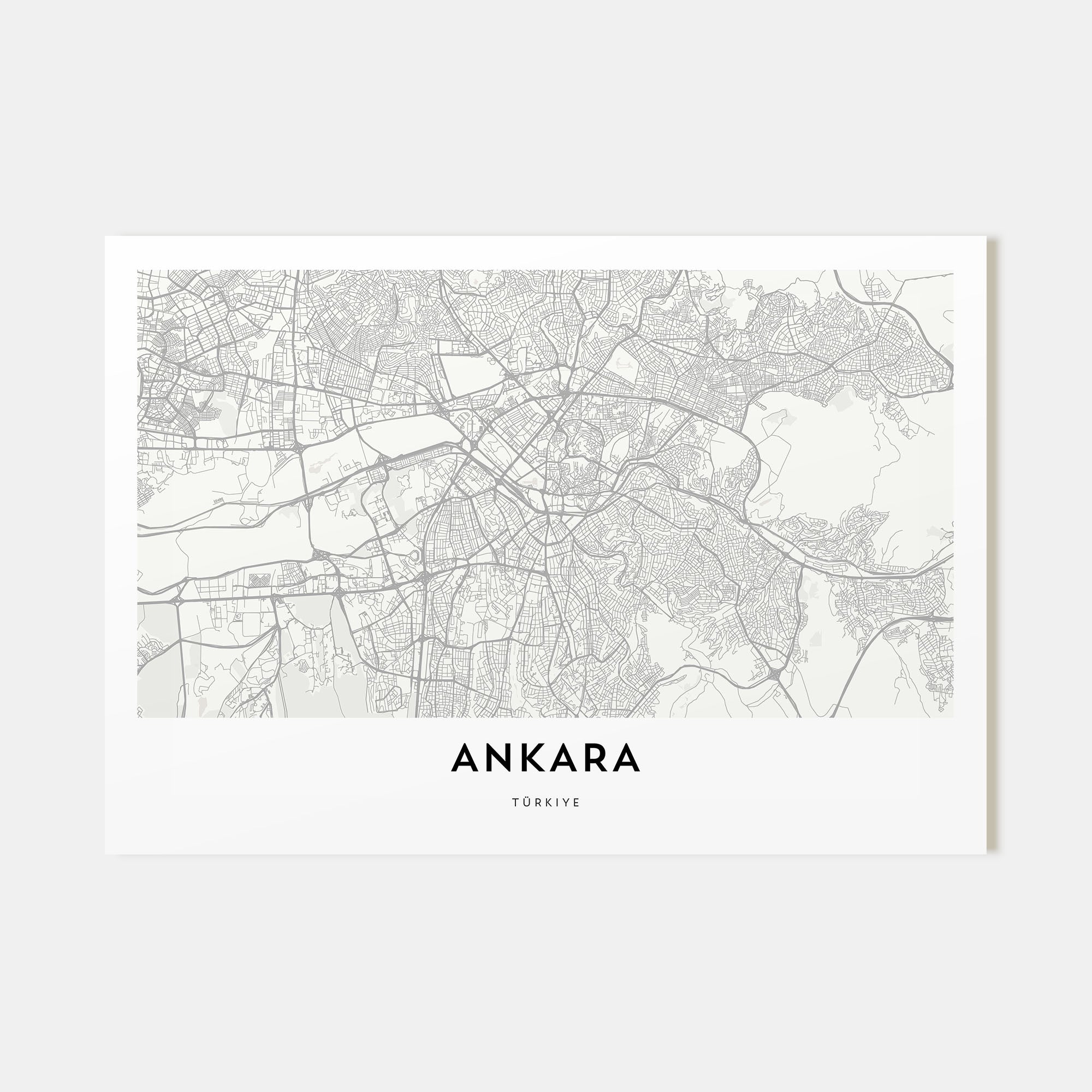 Ankara Map Landscape Poster