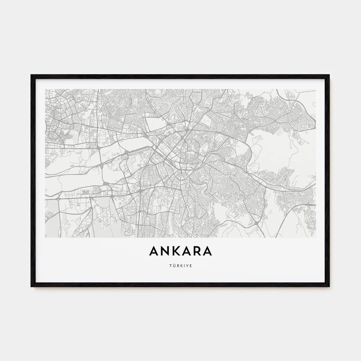 Ankara Map Landscape Poster