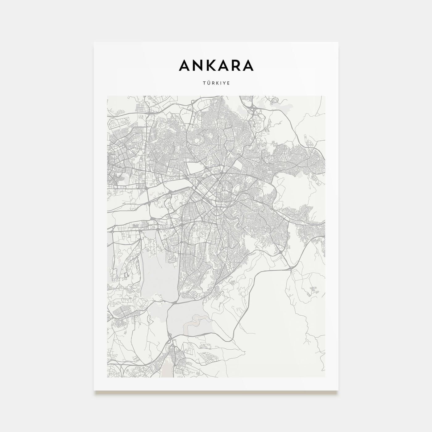Ankara Map Portrait Poster