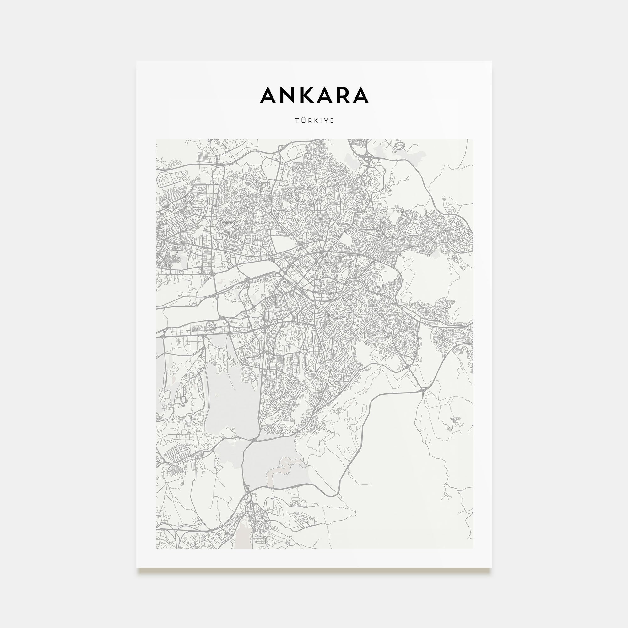 Ankara Map Portrait Poster