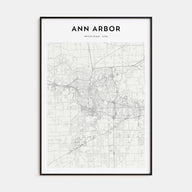Ann Arbor Map Portrait Poster