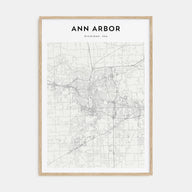 Ann Arbor Map Portrait Poster