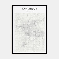 Ann Arbor Map Portrait Poster