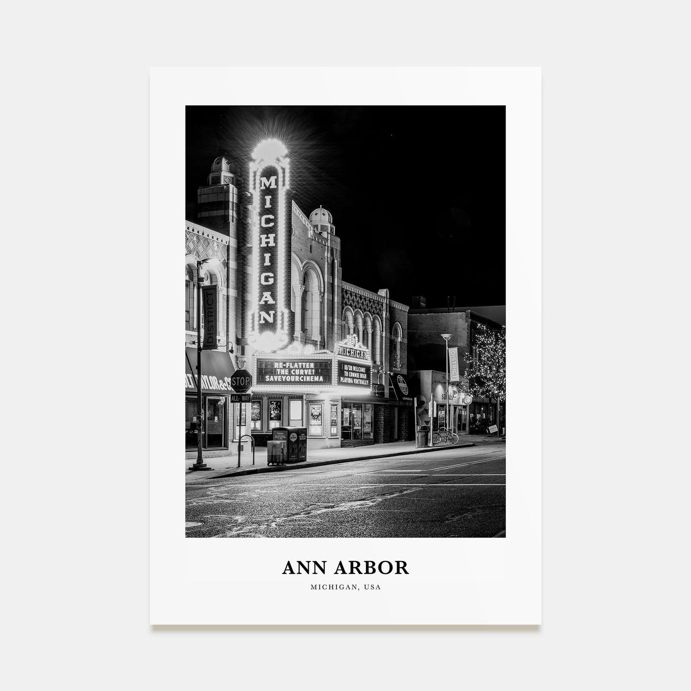 Ann Arbor Portrait B&W No 2 Poster
