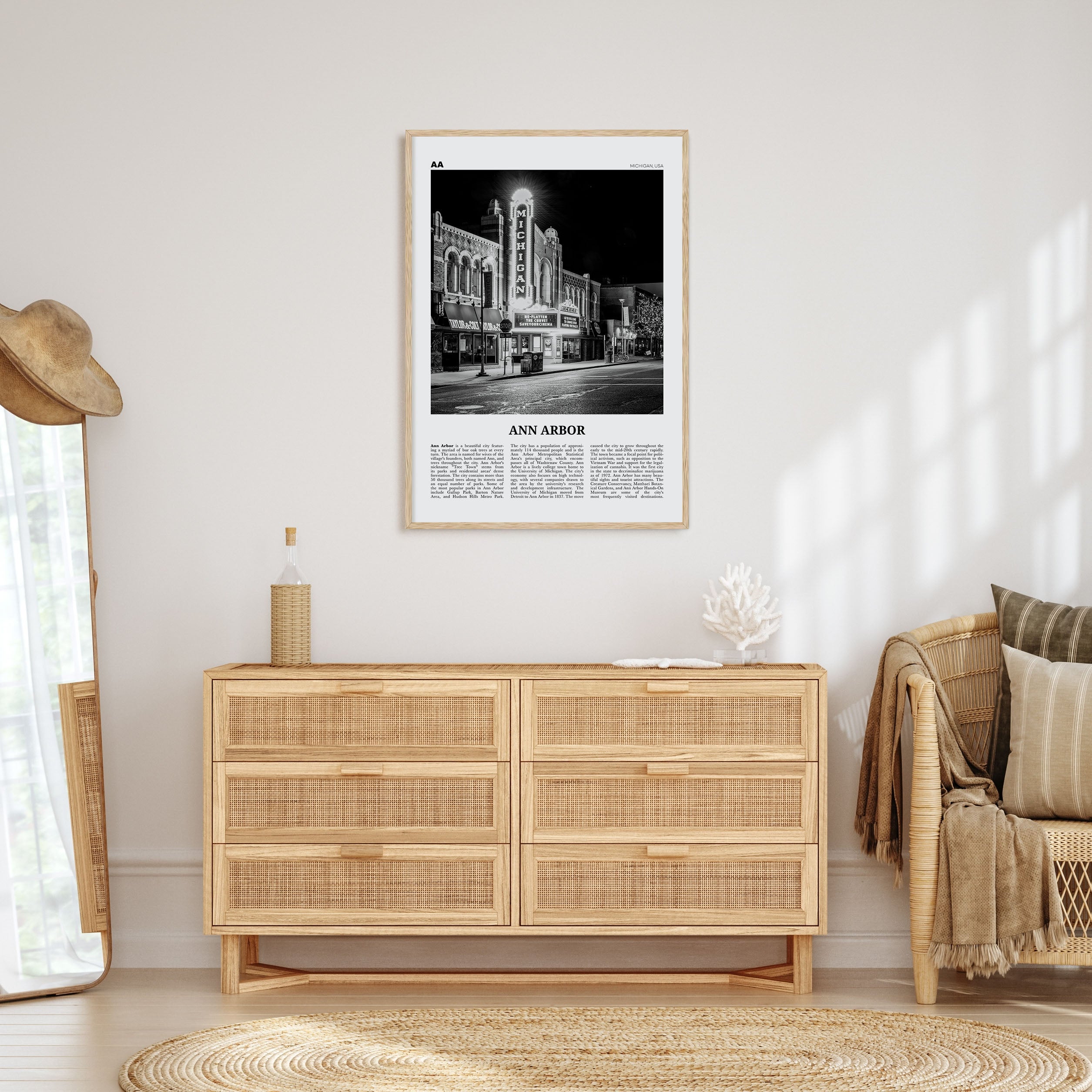 Ann Arbor Travel B&W No 1 Poster