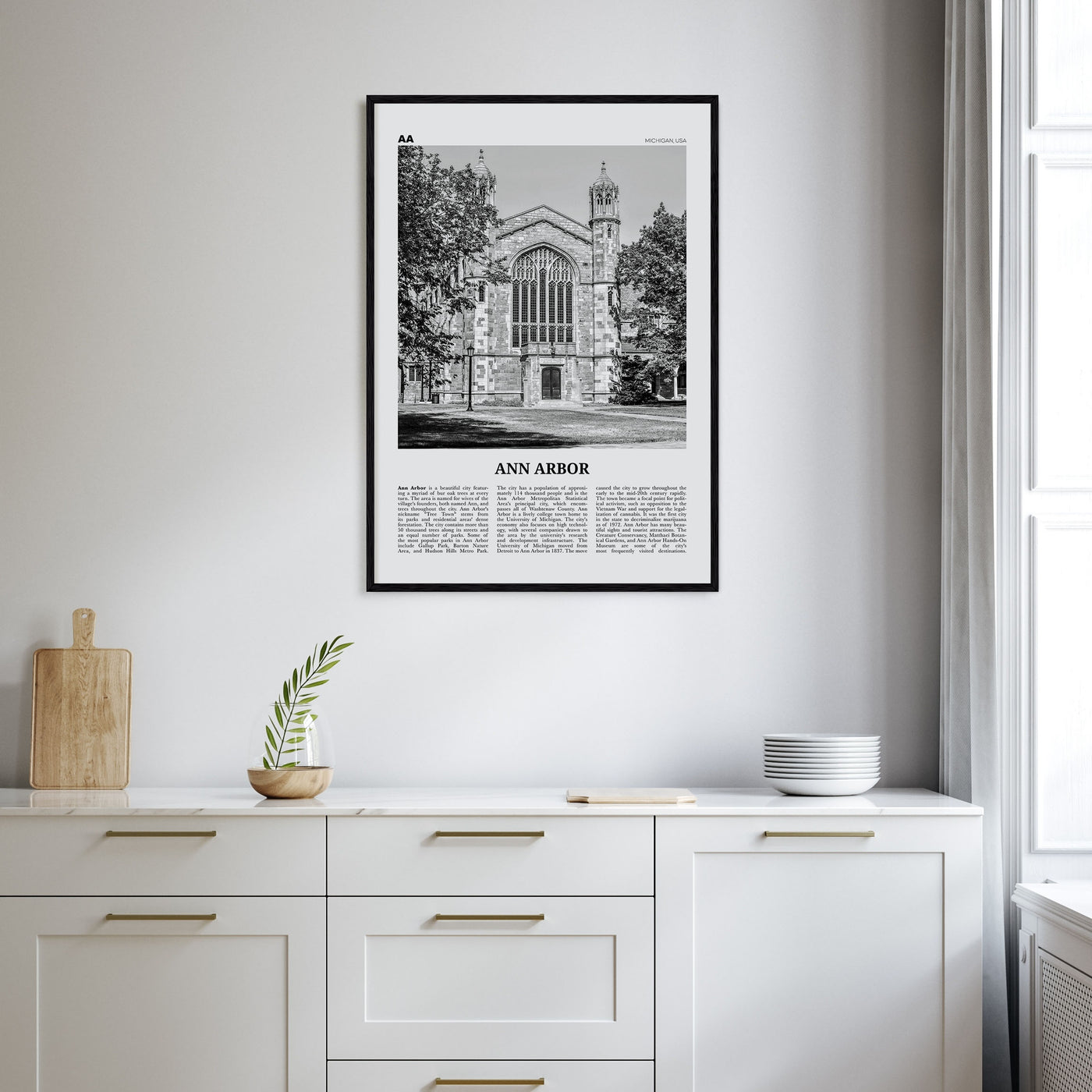 Ann Arbor Travel B&W No 2 Poster