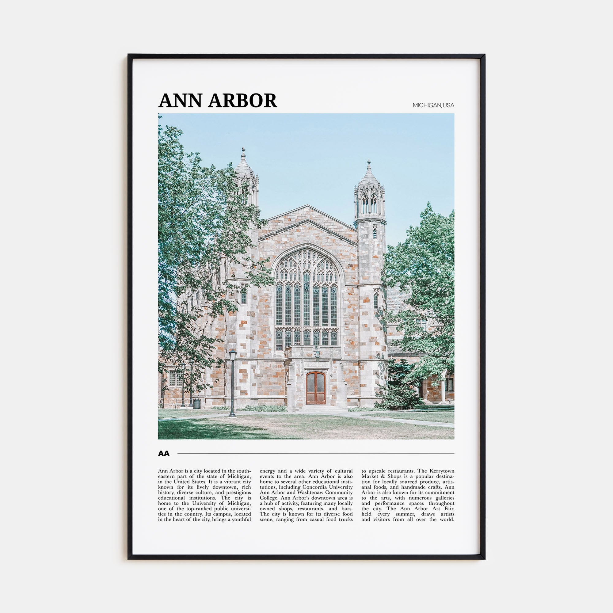 Ann Arbor Travel Color Poster