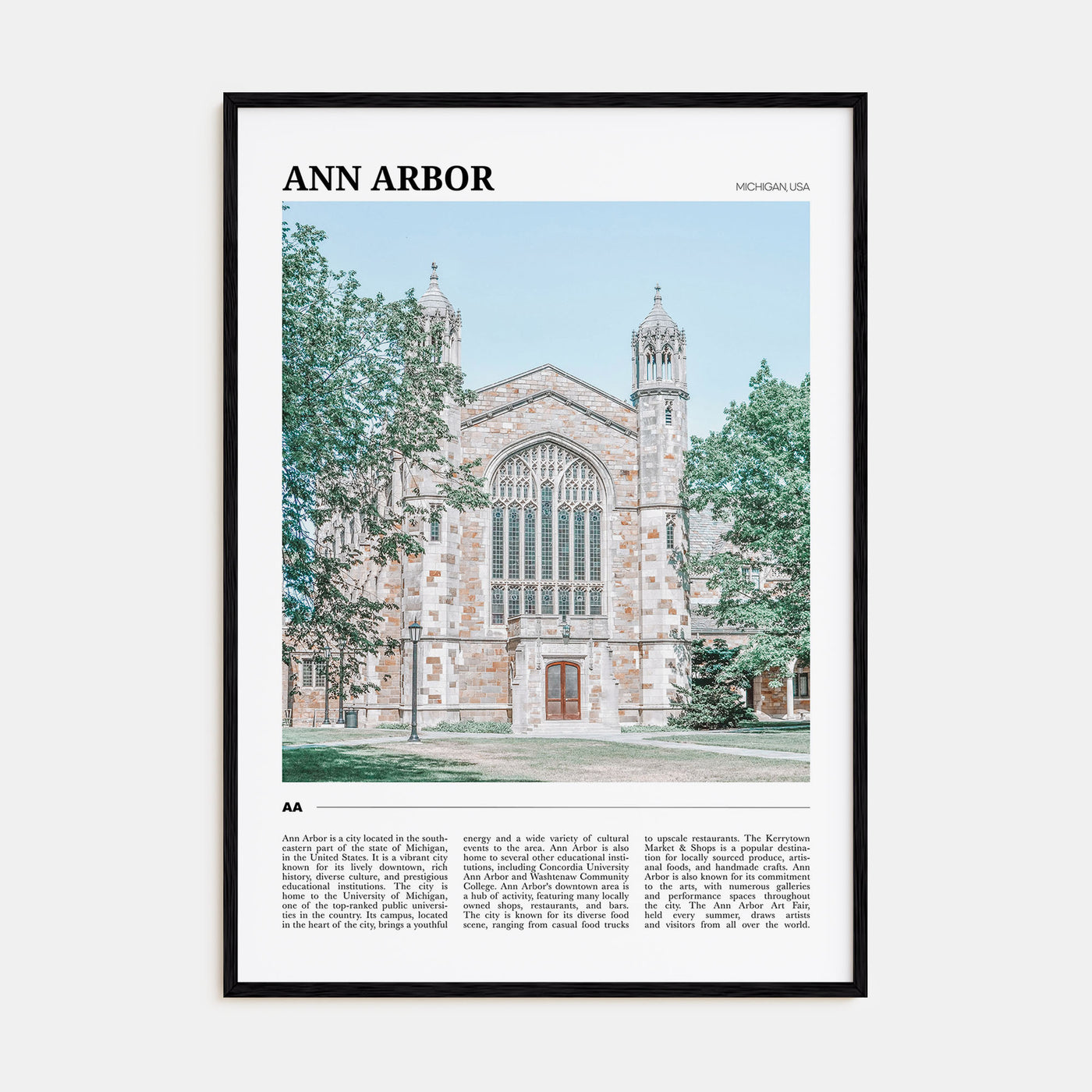 Ann Arbor Travel Color Poster
