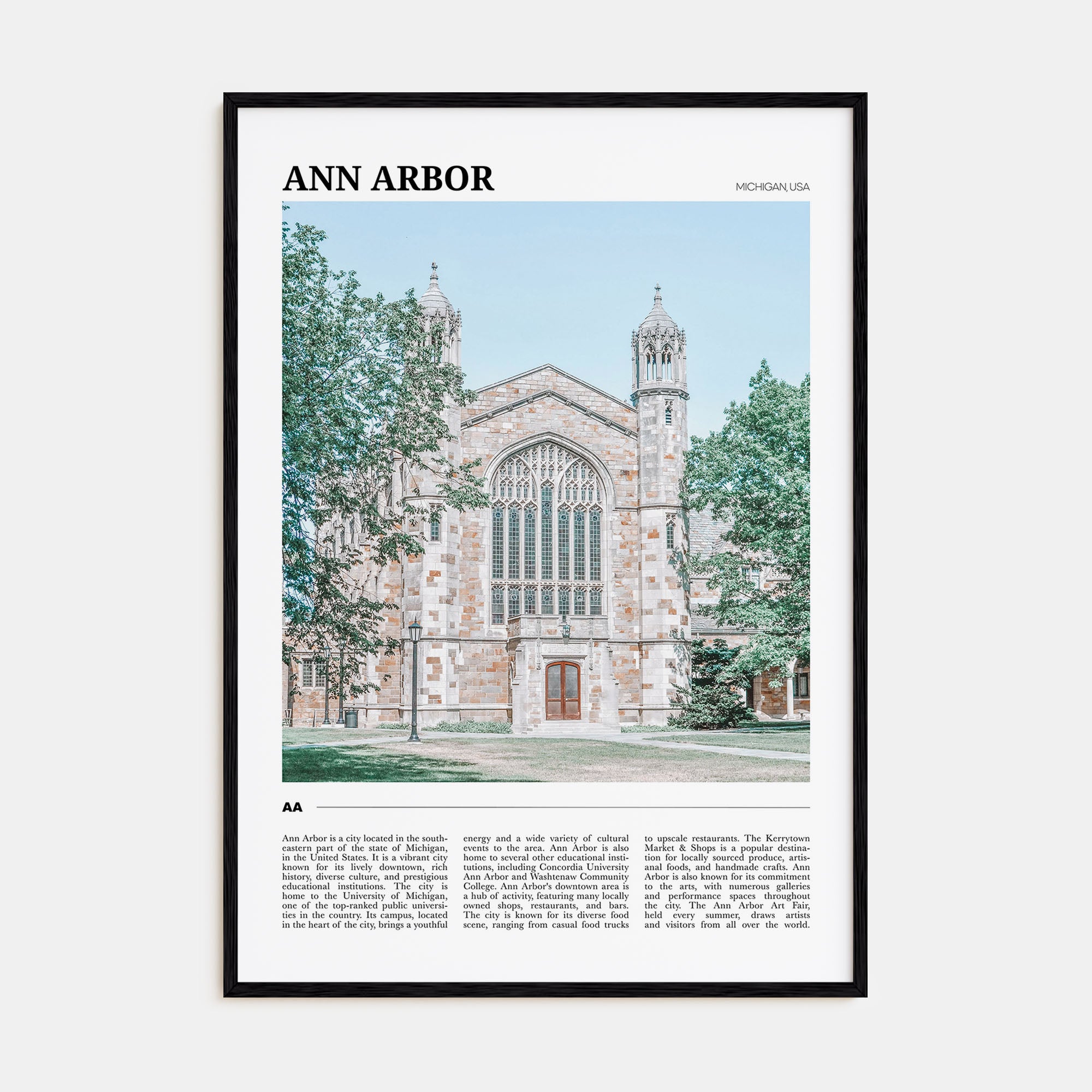 Ann Arbor Travel Color Poster