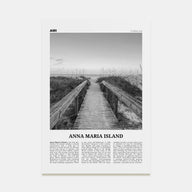 Anna Maria Island Travel B&W Poster
