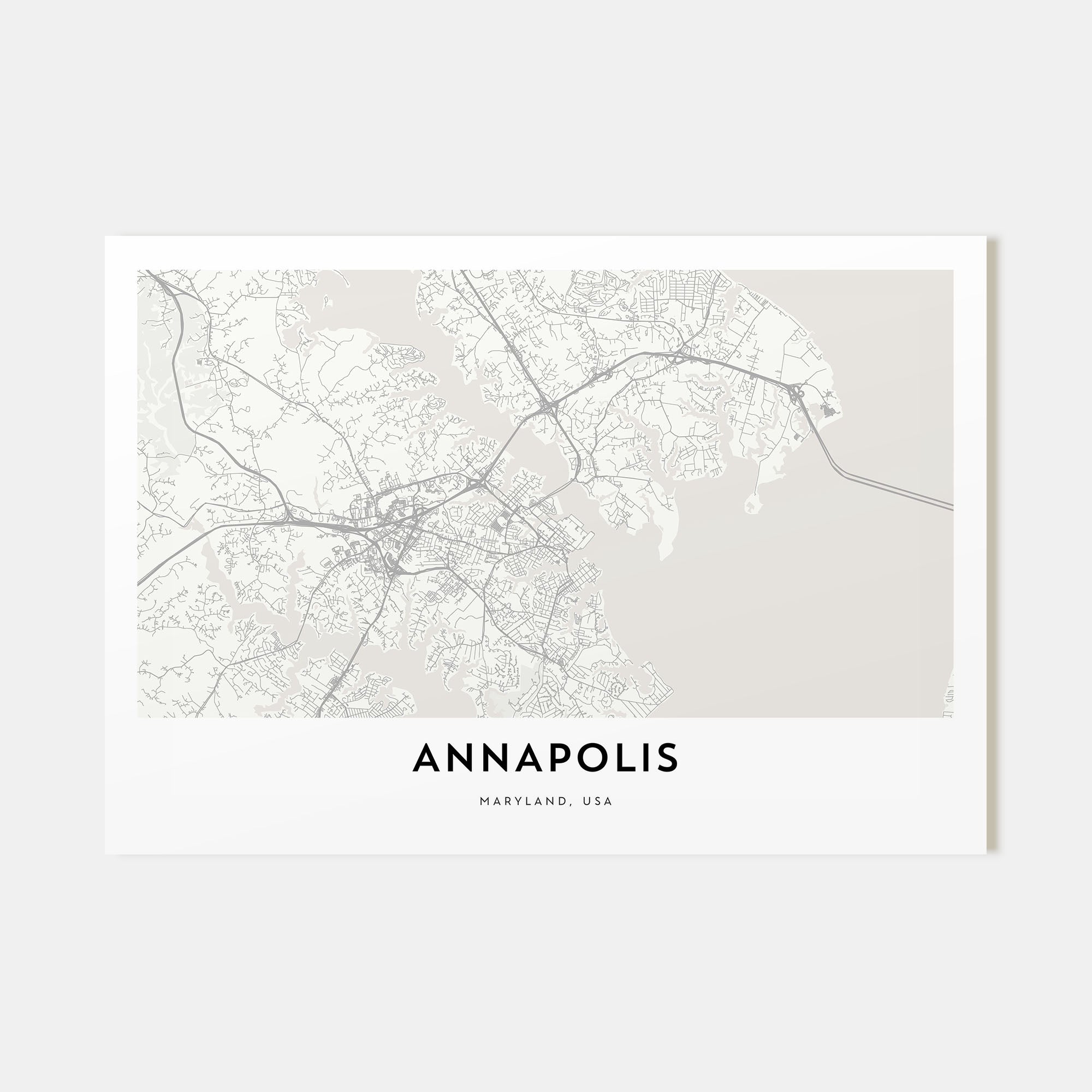 Annapolis Map Landscape Poster