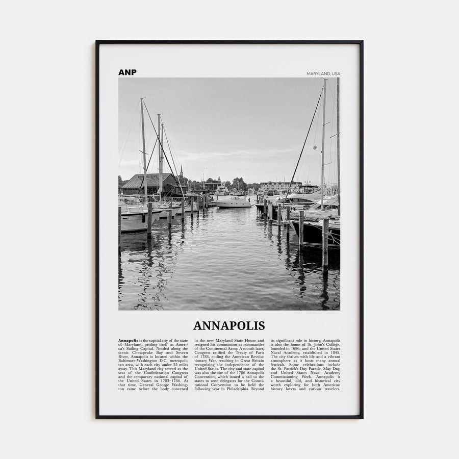 Annapolis Travel B&W No 1 Poster