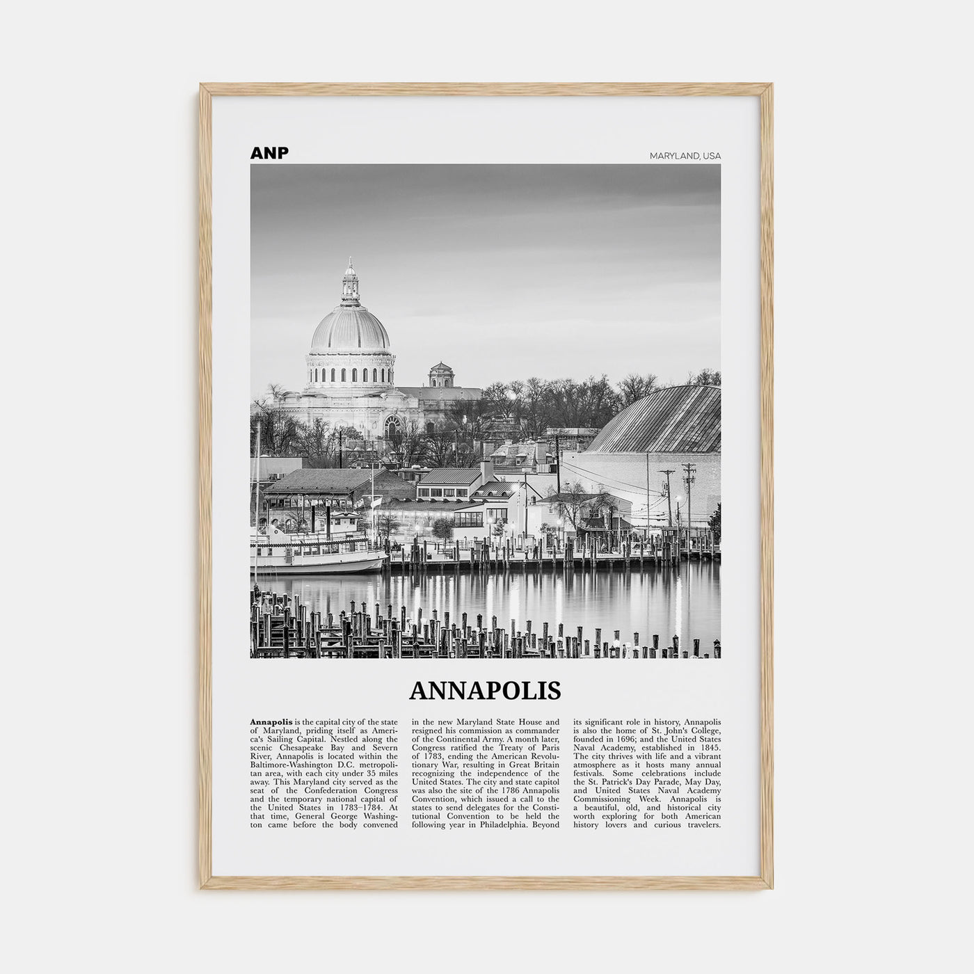 Annapolis Travel B&W No 2 Poster