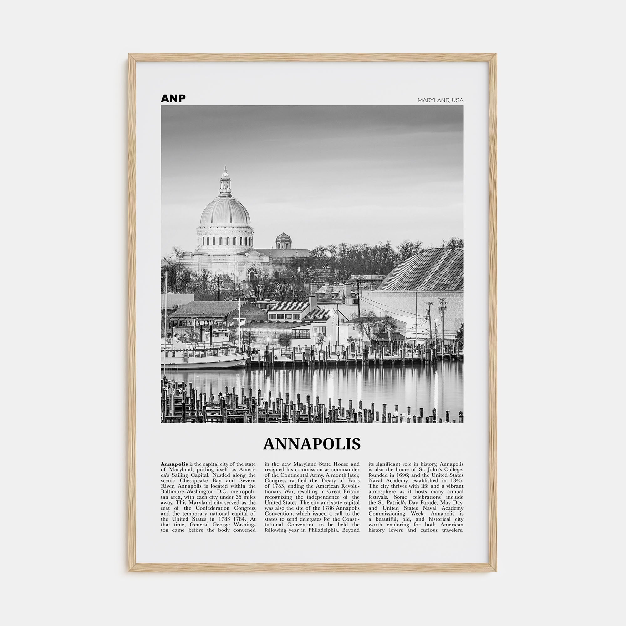 Annapolis Travel B&W No 2 Poster