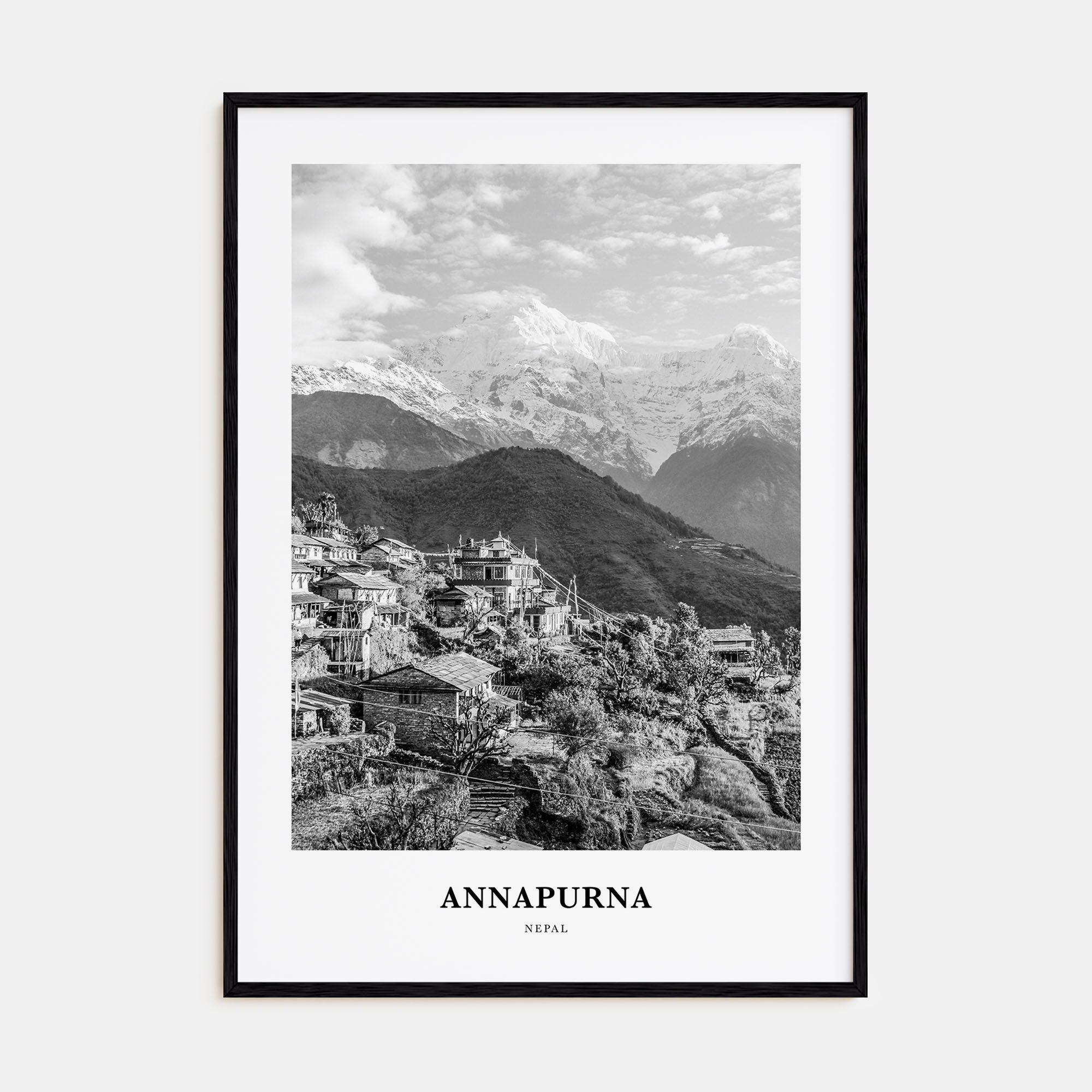 Annapurna Portrait B&W Poster