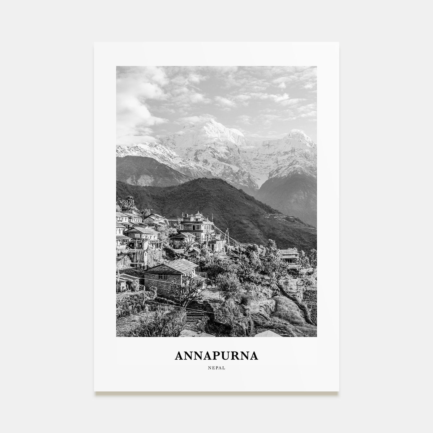 Annapurna Portrait B&W Poster