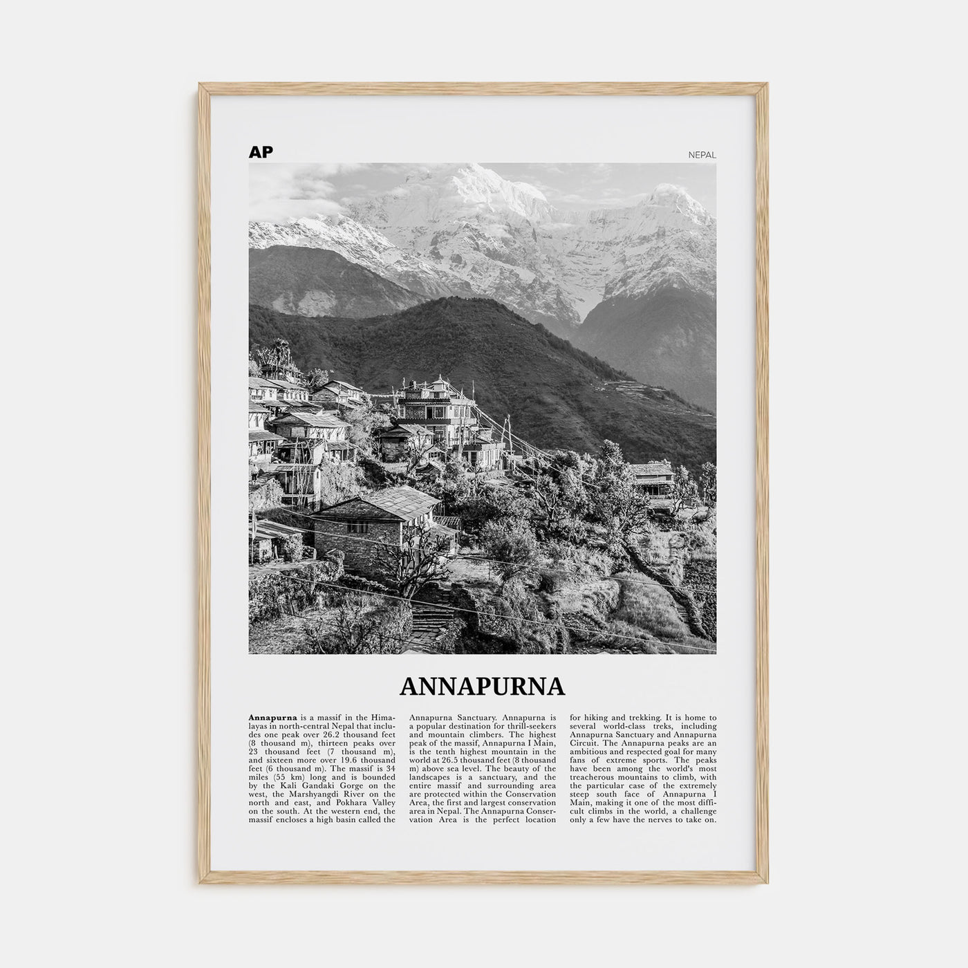 Annapurna Travel B&W Poster