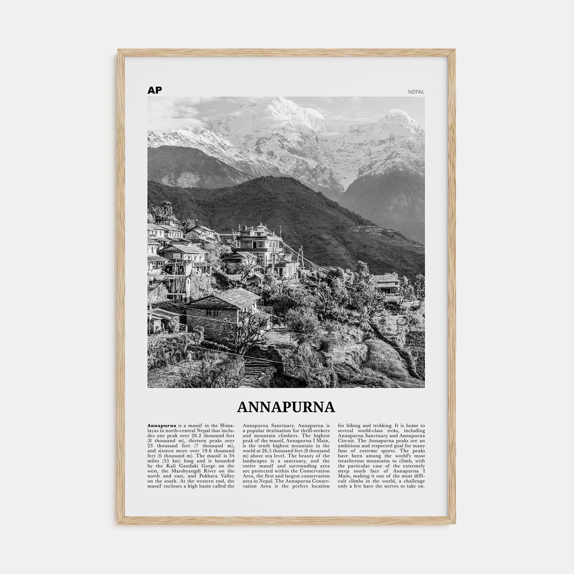 Annapurna Travel B&W Poster