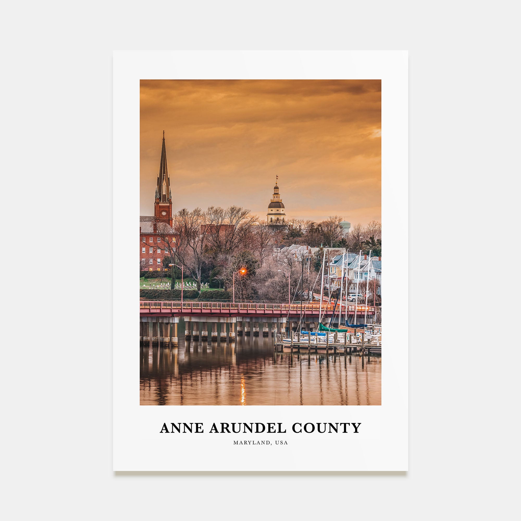 Anne Arundel County Portrait Color Poster