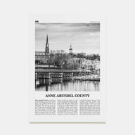Anne Arundel County Travel B&W Poster