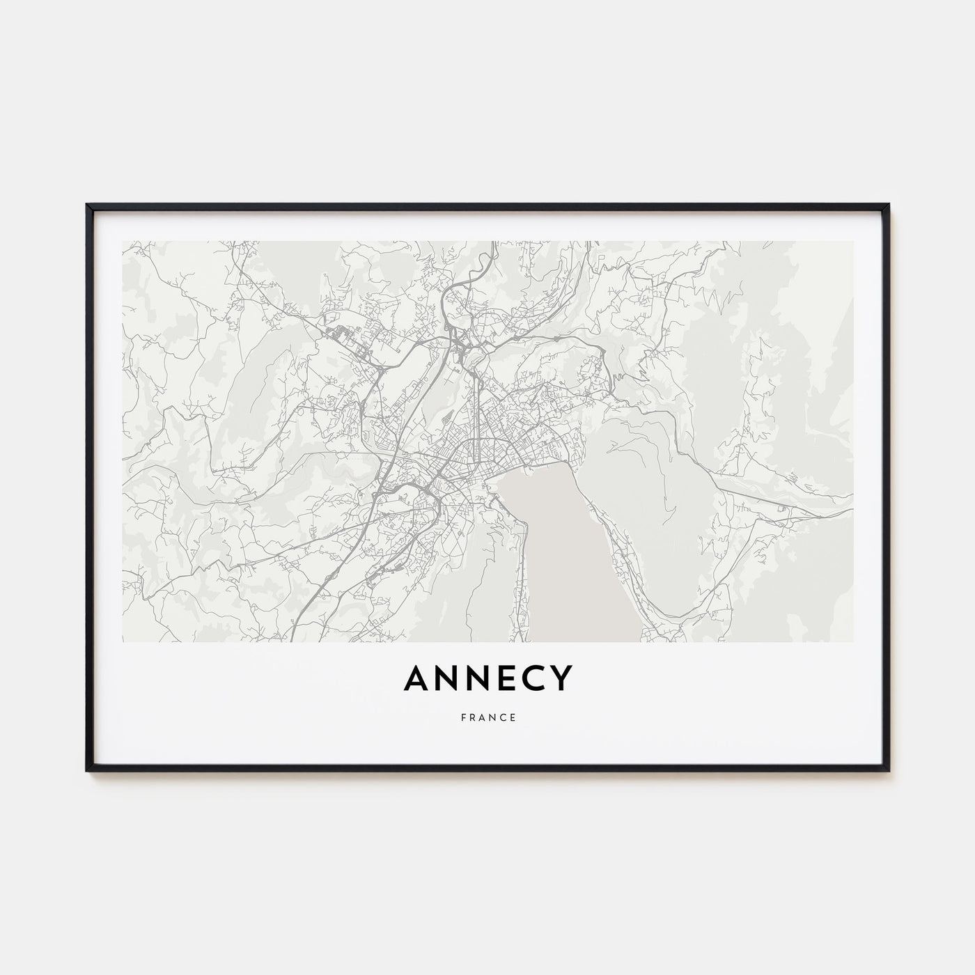 Annecy Map Landscape Poster
