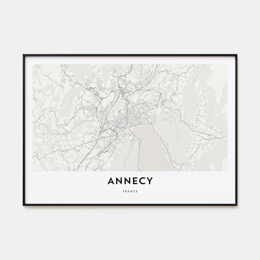 Annecy Map Landscape Poster