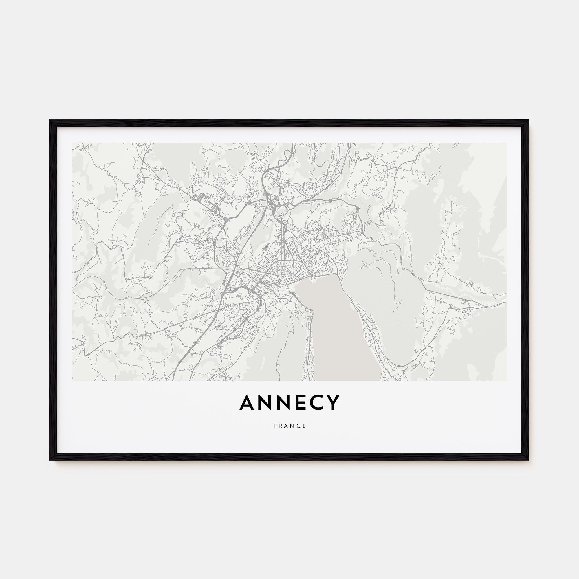 Annecy Map Landscape Poster