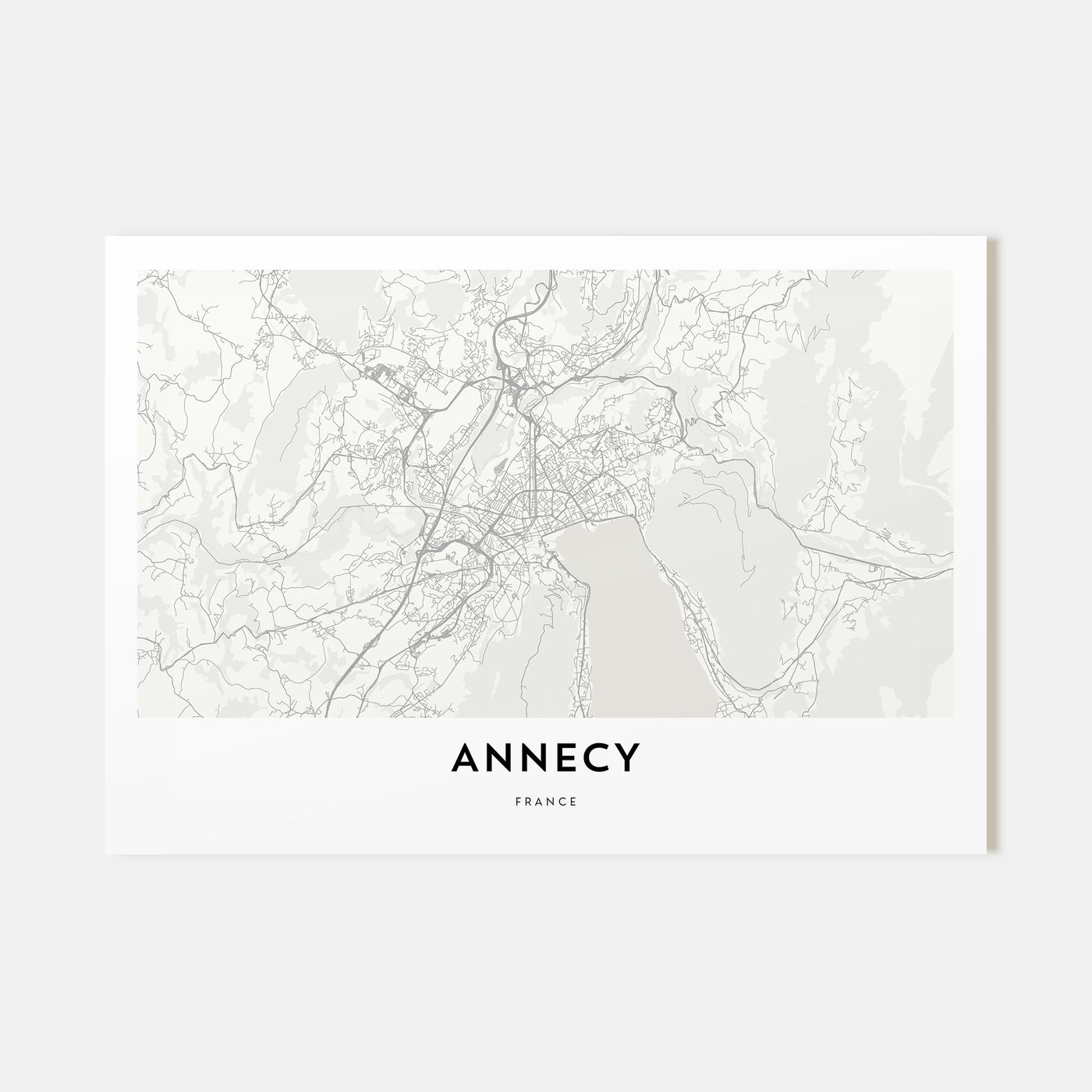 Annecy Map Landscape Poster