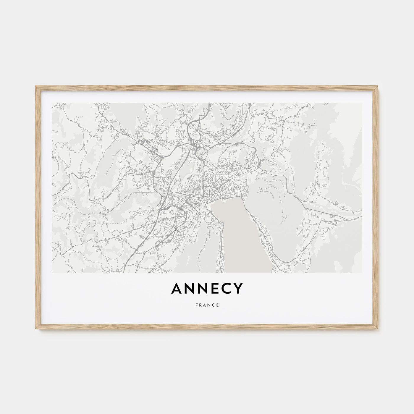 Annecy Map Landscape Poster