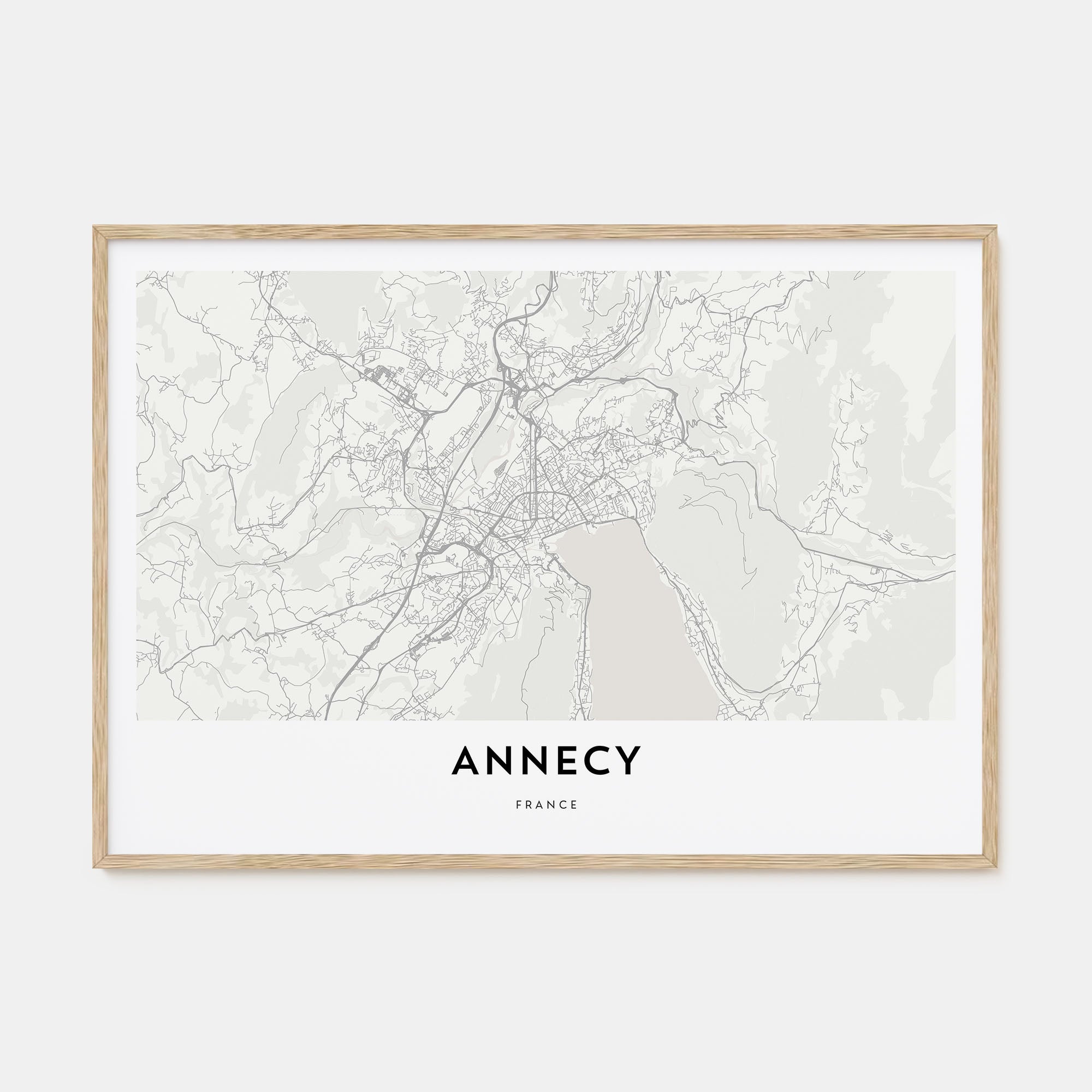 Annecy Map Landscape Poster