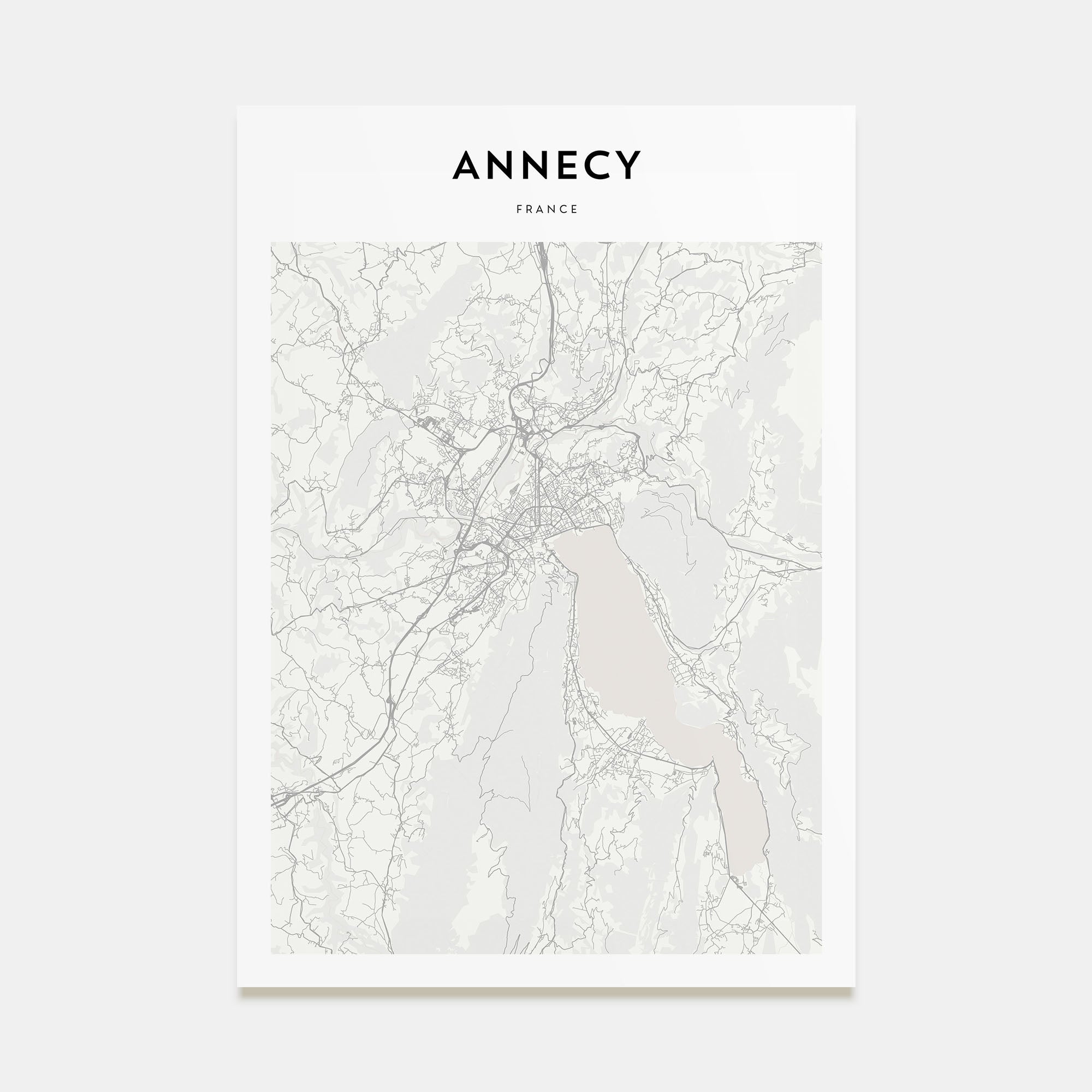 Annecy Map Portrait Poster