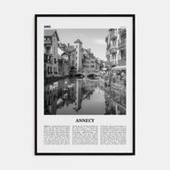 Annecy Travel B&W Poster