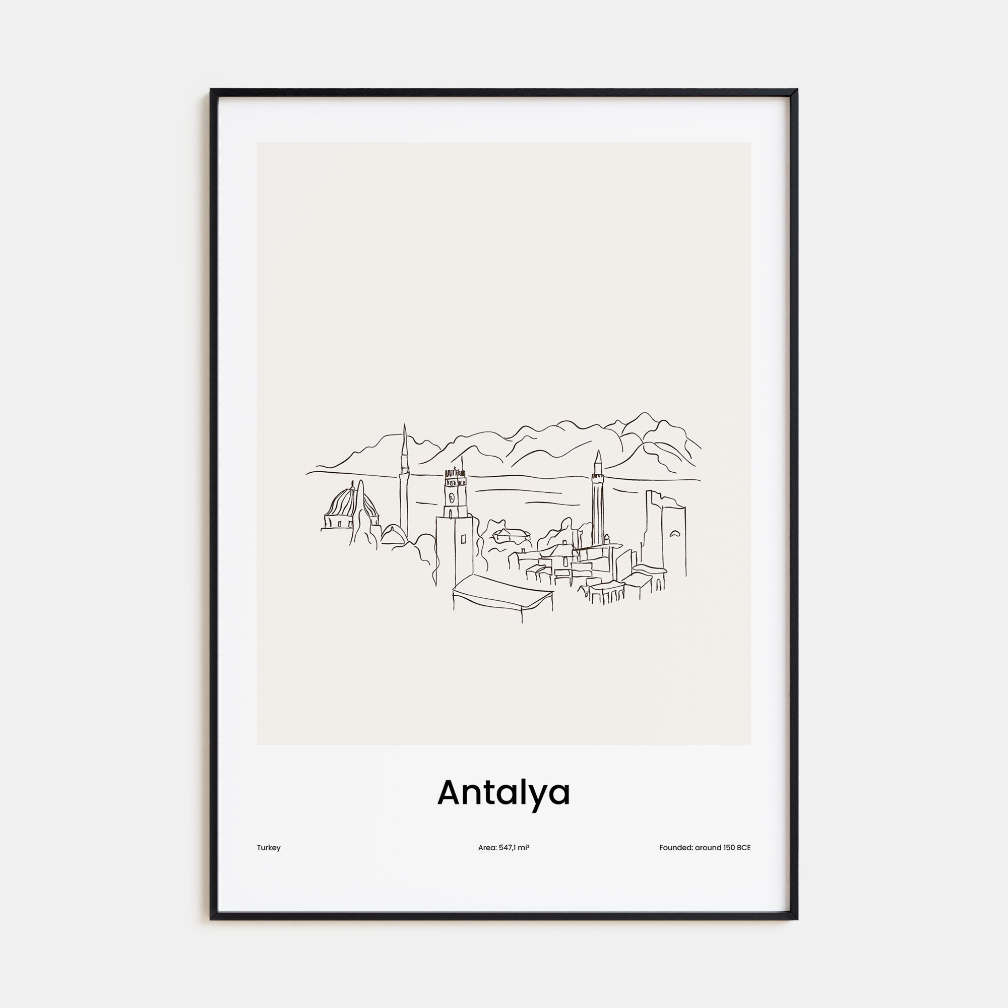 Antalya Drawn Poster