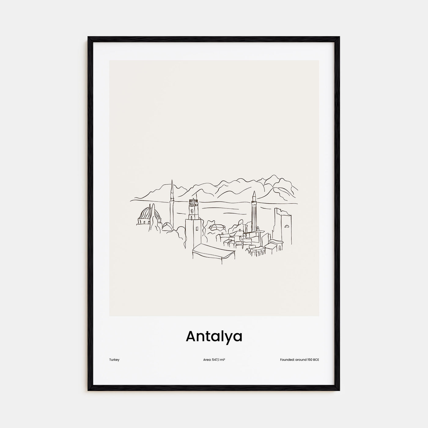 Antalya Drawn Poster