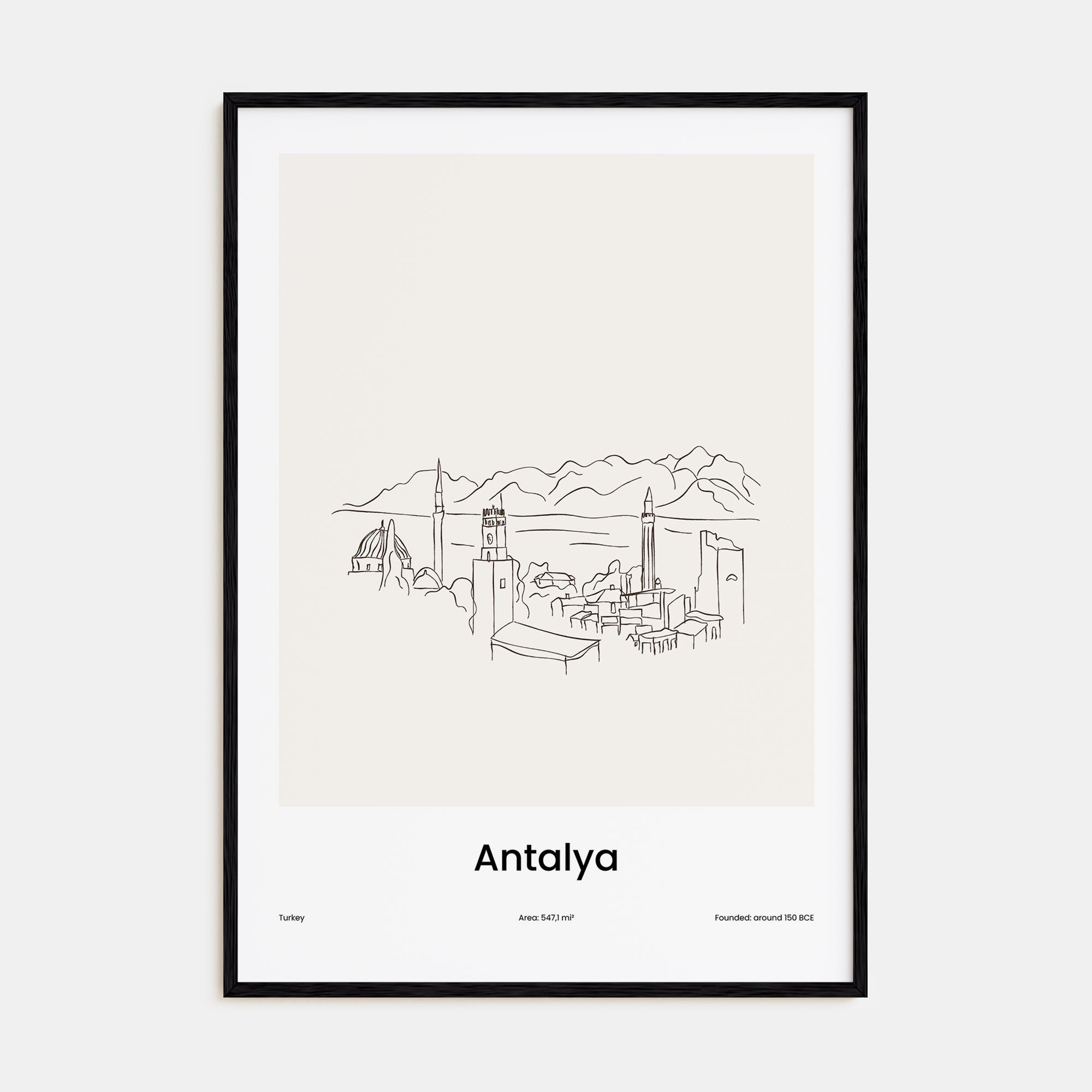 Antalya Drawn Poster